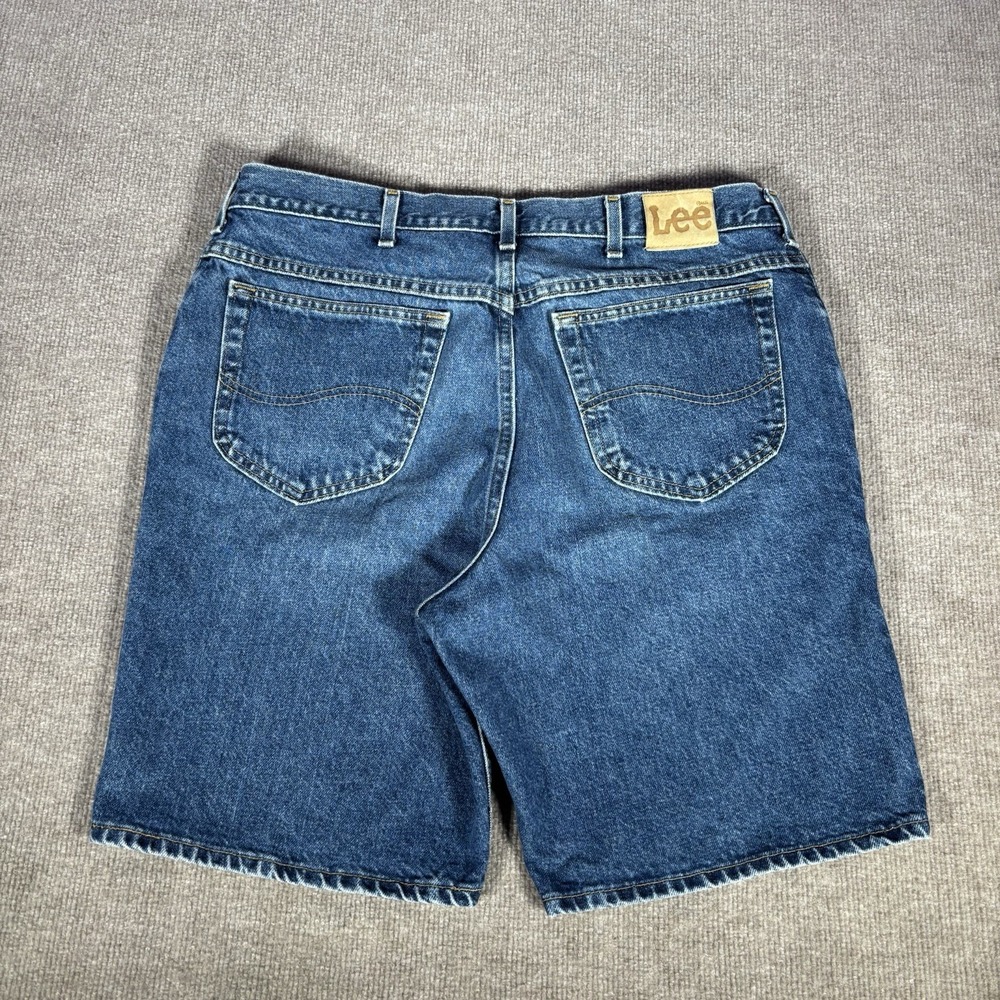 Vintage Lee Jean Shorts Mens 36 (Tag 38) Blue Denim Relaxed Skater Workwear 90s
